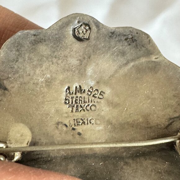 VTG Sterling Silver 925 Abalone Inlay Pinwheel Design Brooch Size 1.5'' Diameter - Picture 4 of 6